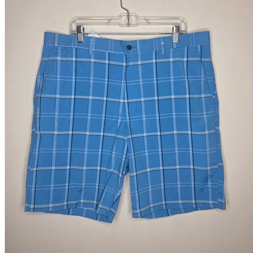 PGA Tour blue white plaid golf athletic shorts - 38